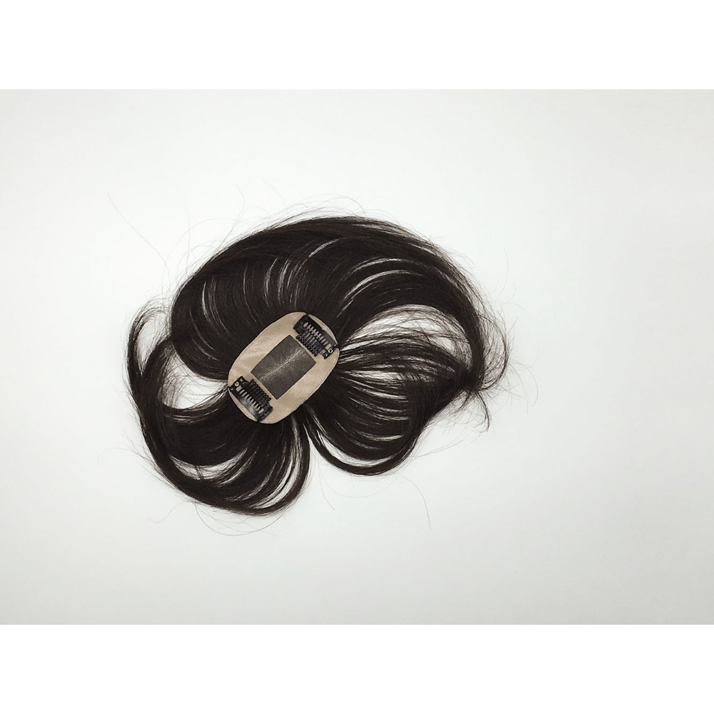 Human Hair Toupee Fringe Hairpiece Top Clip Extension