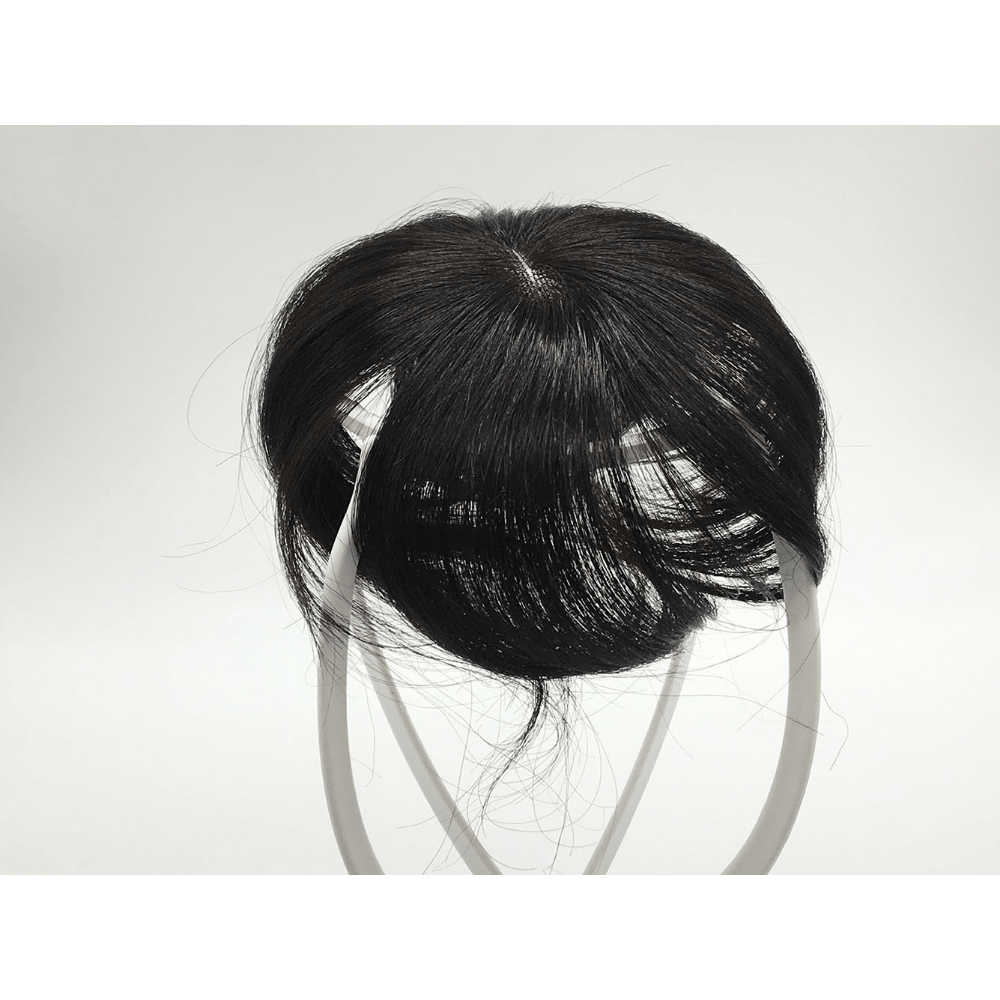 Human Hair Toupee Fringe Hairpiece Top Clip Extension