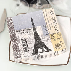 20pcs Eiffel Tower Colorful Napkins for Festive Parties and Banquets