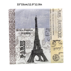 20pcs Eiffel Tower Colorful Napkins for Festive Parties and Banquets