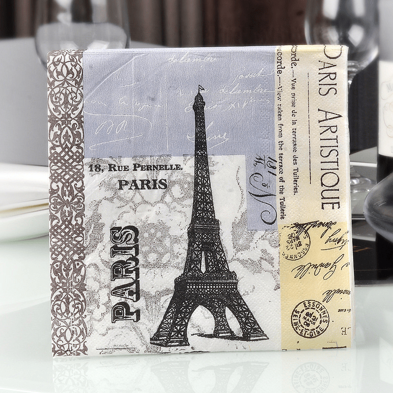 20pcs Eiffel Tower Colorful Napkins for Festive Parties and Banquets
