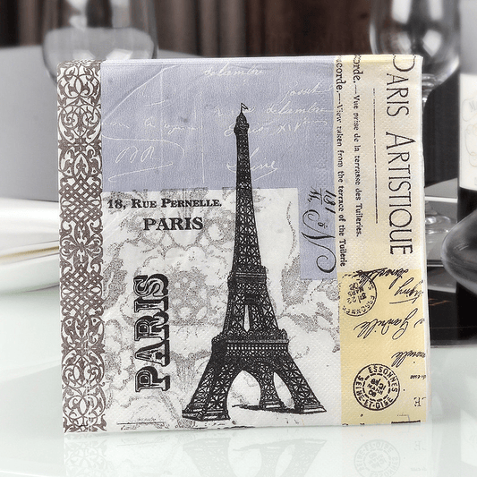 20pcs Eiffel Tower Colorful Napkins for Festive Parties and Banquets