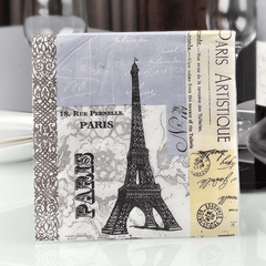20pcs Eiffel Tower Colorful Napkins for Festive Parties and Banquets