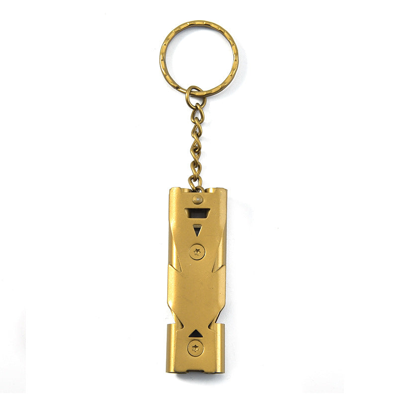 Emergency Survival Whistle Aluminum Double Tube Ultra thin Rescue Whistle