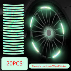 20pcs Reflective Stripe Tape for Car Wheel Hub Safety
