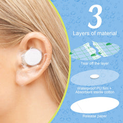 60pcs Waterproof Ear Protection Patch Bathing Swimming Washing Hair