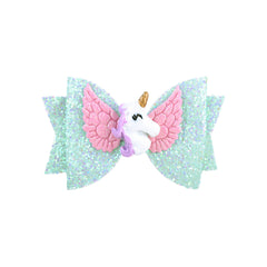 Candy Unicorn Decor Sequin Bow Headband Girls Hair Accessory