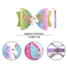 Candy Unicorn Decor Sequin Bow Headband Girls Hair Accessory