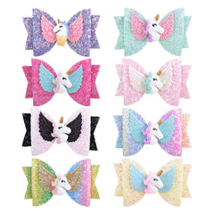 Candy Unicorn Decor Sequin Bow Headband Girls Hair Accessory
