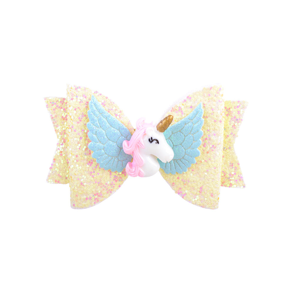 Candy Unicorn Decor Sequin Bow Headband Girls Hair Accessory