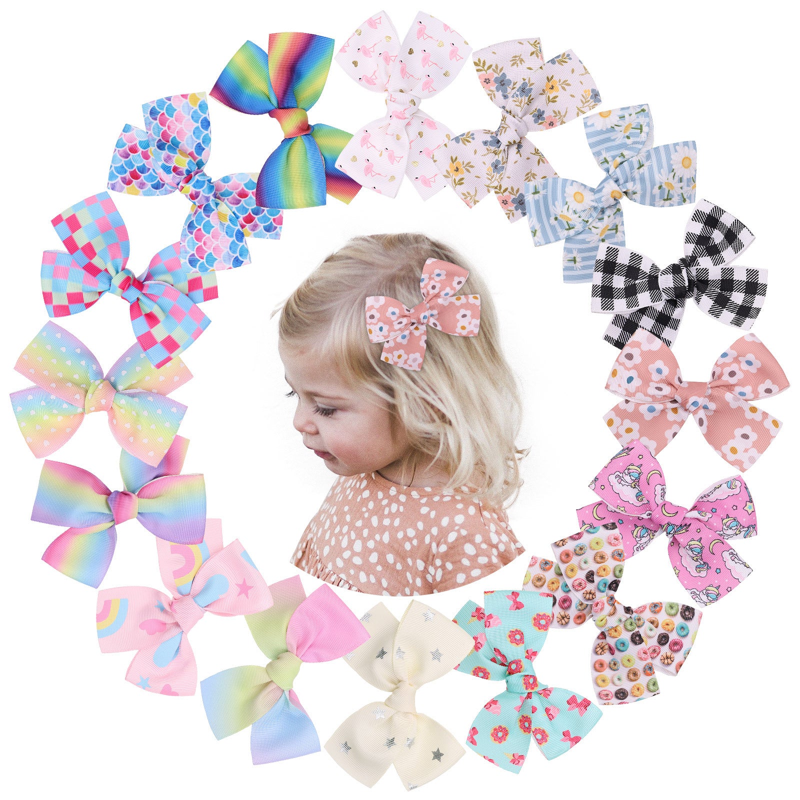 Girls Bowknot Hair Clips Kids Hair Bows Hairpin Headwear Accessories
