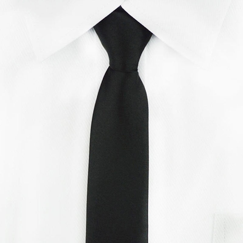 Men's Slim Zip Up Neck Tie Solid Casual Business Wedding