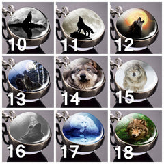 Wolf Head Ornament Glowing Keychain Animal Glass Ball Pendant