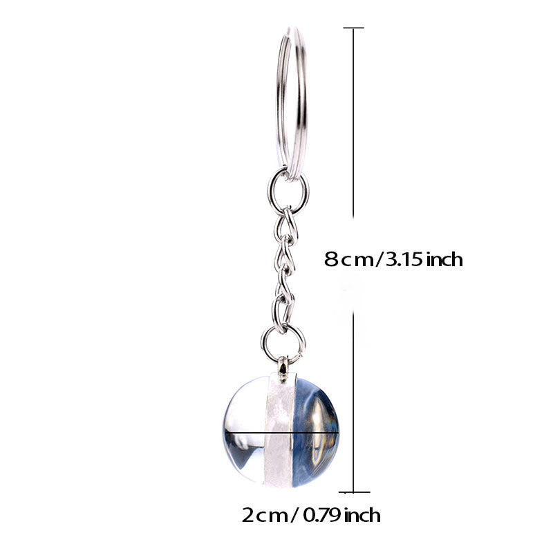Wolf Head Ornament Glowing Keychain Animal Glass Ball Pendant