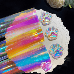 Aurora Laser Film Foil Resin Jewelry Stuff Rainbow Stickers