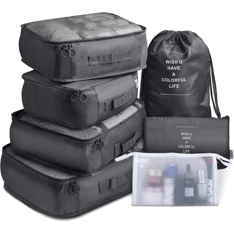 7 Pcs Travel Luggage Bags Clothes Storage Portable Bags