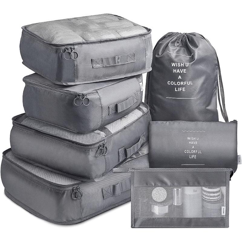 7 Pcs Travel Luggage Bags Clothes Storage Portable Bags