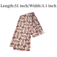 Vintage Print Skinny Silk Hair Ribbon Double Layer Neckerchief