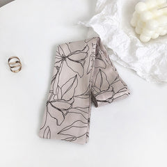 Vintage Print Skinny Silk Hair Ribbon Double Layer Neckerchief