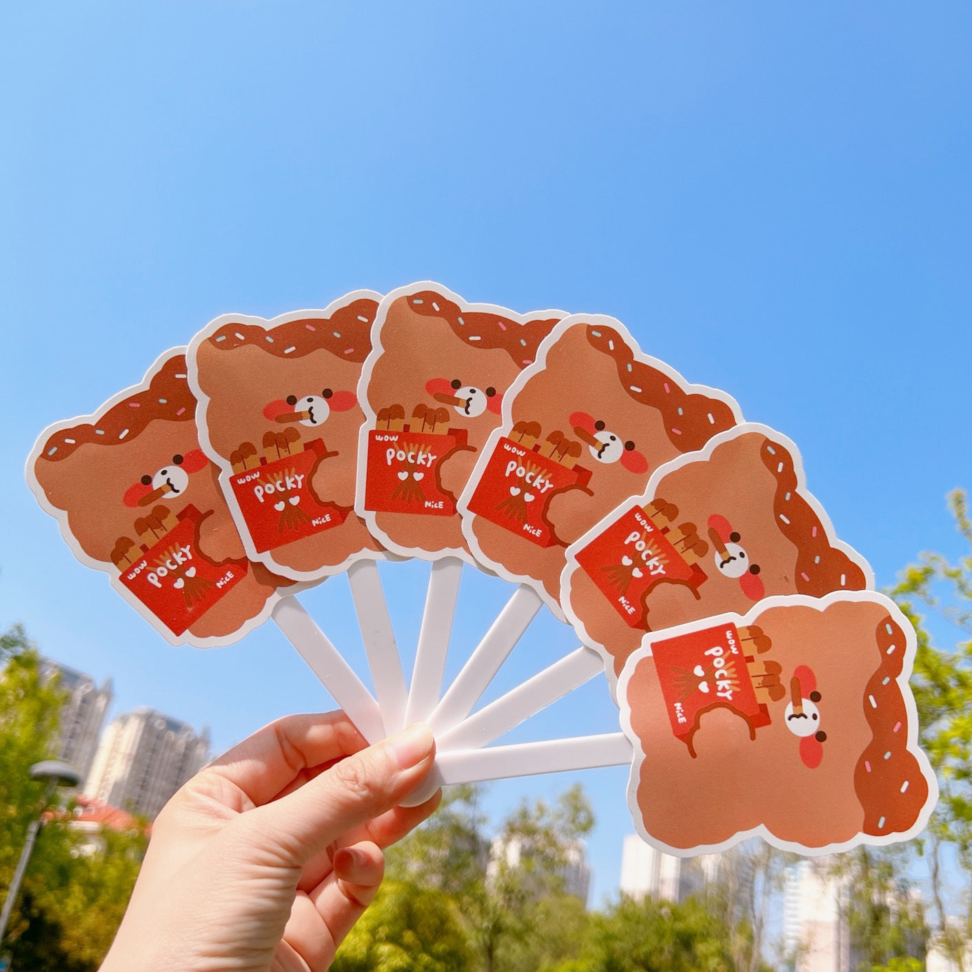 Cartoon Animal Mini Portable Round Folding Fan for Summer Hand Carry