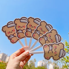 Cartoon Animal Mini Portable Round Folding Fan for Summer Hand Carry