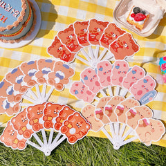 Cartoon Animal Mini Portable Round Folding Fan for Summer Hand Carry