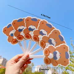 Cartoon Animal Mini Portable Round Folding Fan for Summer Hand Carry