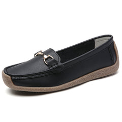 Women's Buckle Decor Flat Soft Sole Slip On Shoes