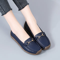 Women's Buckle Decor Flat Soft Sole Slip On Shoes