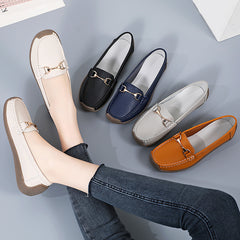 Women's Buckle Decor Flat Soft Sole Slip On Shoes