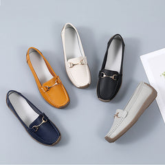 Women's Buckle Decor Flat Soft Sole Slip On Shoes