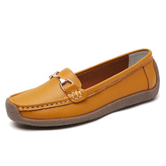 Women's Buckle Decor Flat Soft Sole Slip On Shoes