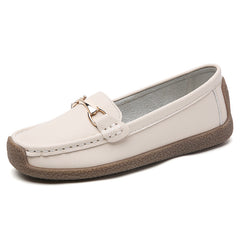 Women's Buckle Decor Flat Soft Sole Slip On Shoes