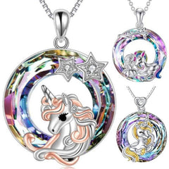 Cartoon Unicorn Pendant Necklace for Kids