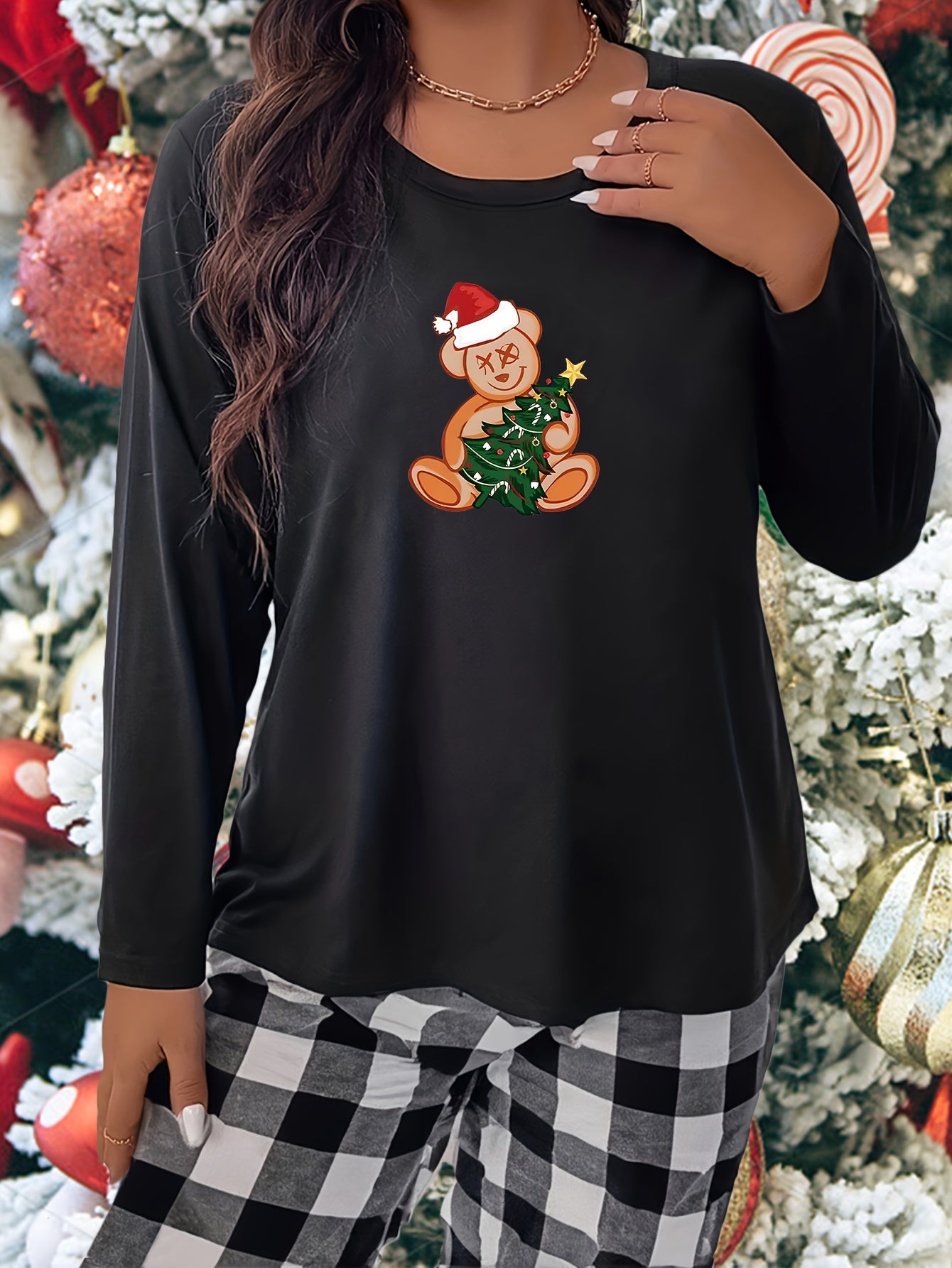 Teddy Bear Christmas Pajama Top