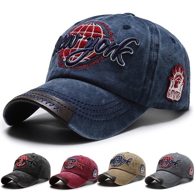 Men's Water Washed Baseball Cap Embroidered Duck Cap Outdoor Visor Hat