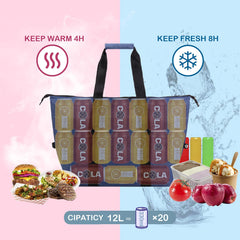 Portable Insulated Cooler Bag for Travel Hiking Beach Picnic BBQ Party