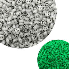 100Pcs 4x7mm Glow In The Dark Acrylic Beads Round Loose Beads DIY Jewelry