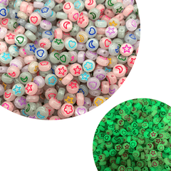 100Pcs 4x7mm Glow In The Dark Acrylic Beads Round Loose Beads DIY Jewelry