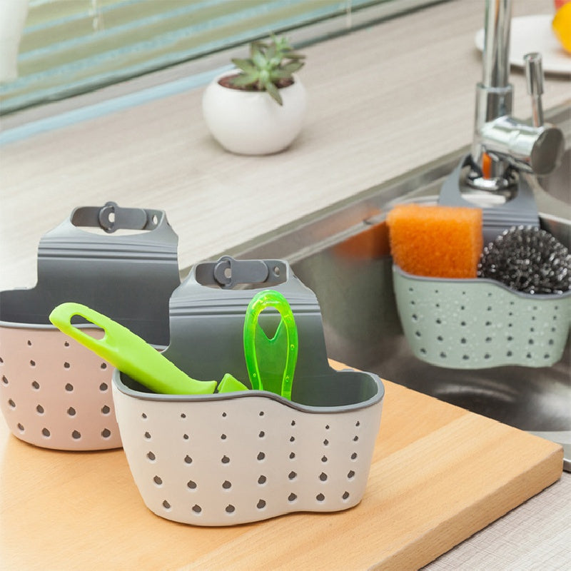Sink Sponge Holder and Drain Basket Set