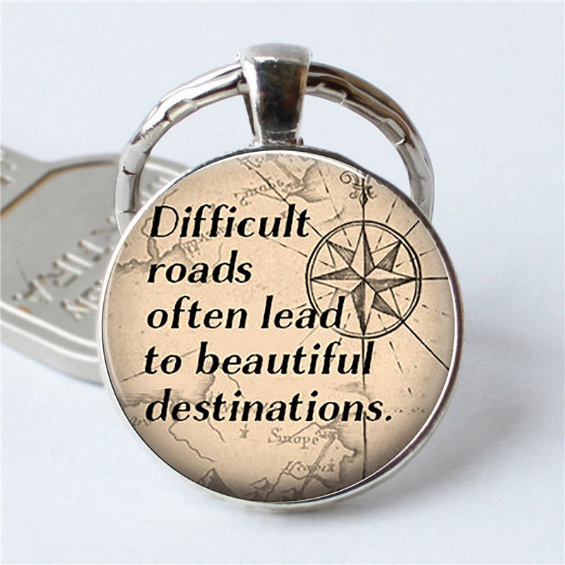 Motivational Gemstone Keychain: Live in the Moment