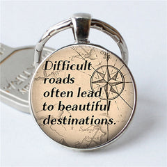 Motivational Gemstone Keychain: Live in the Moment