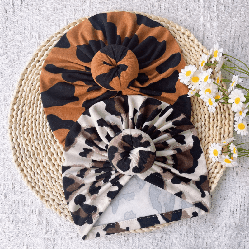Baby Leopard Print Cap Protective Hat Autumn Winter