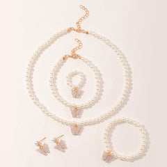 6pcs Girls Butterfly Faux Pearl Accessories Set for Kids
