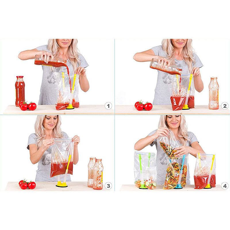 Adjustable Food Bag Holder Non Slip Ziplock Storage Bag Clip