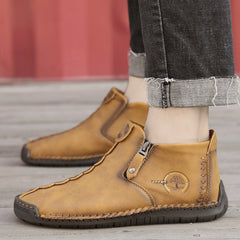 Men's High Top Zipper Chukka Boots Casual Ankle Comfortable Slip On Shoes