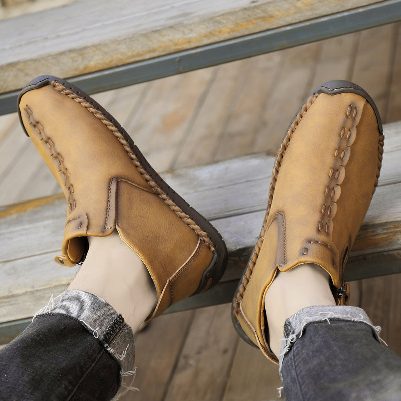 Men's High Top Zipper Chukka Boots Casual Ankle Comfortable Slip On Shoes