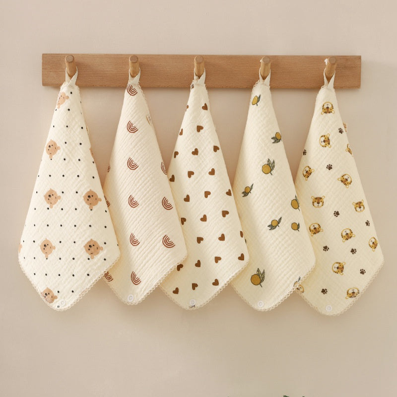 Soft Pattern Face Towel 9.84x9.84in Quick Drying Wash Cloth
