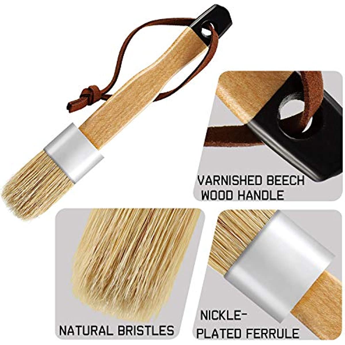 3pcs Chalk Wax Paint Brush for Acrylic Paint Oval Brush Hard Bristle