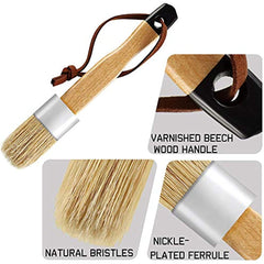 3pcs Chalk Wax Paint Brush for Acrylic Paint Oval Brush Hard Bristle